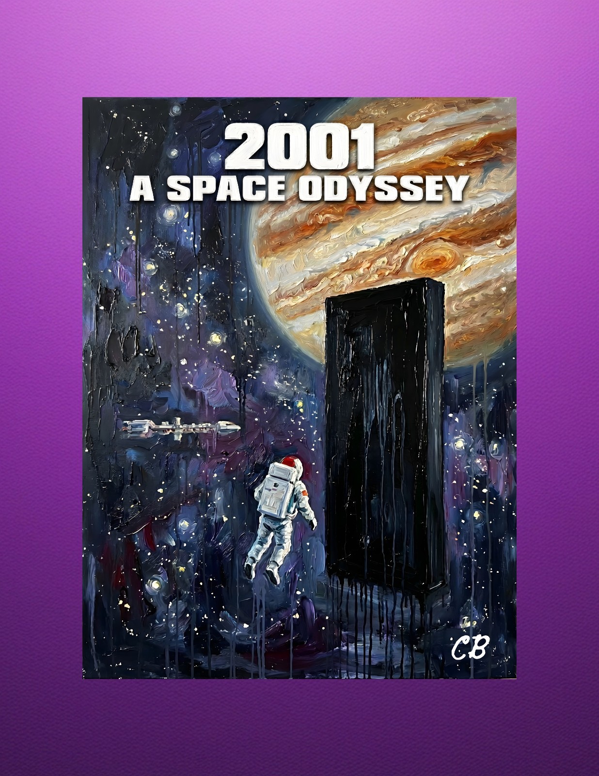 2001 Space Odyssey ACEO | Fine Art Sci-Fi | Monolith Jupiter Astronaut Card