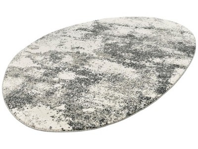 Teppich Kurzflor Oval REFLEX 160x230cm Beige Schwarz Gekettelt Pflegeleicht