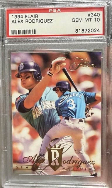 1994 Fleer Flair Alex Rodriguez #340 (RC) Seattle Mariners PSA 10