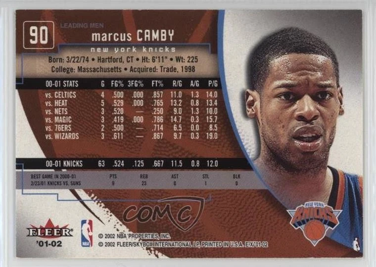 2001-02 EX Marcus Camby #90 - Image 2 of 2