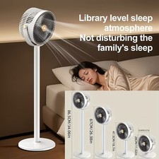Oscillating Pedestal Fan Standing Fan w/ Adjustable Height 5 Speeds Rechargeable