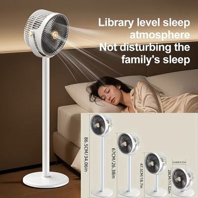 #ad Oscillating Pedestal Fan Standing Fan w Adjustable Height 5 Speeds Rechargeable $27.98