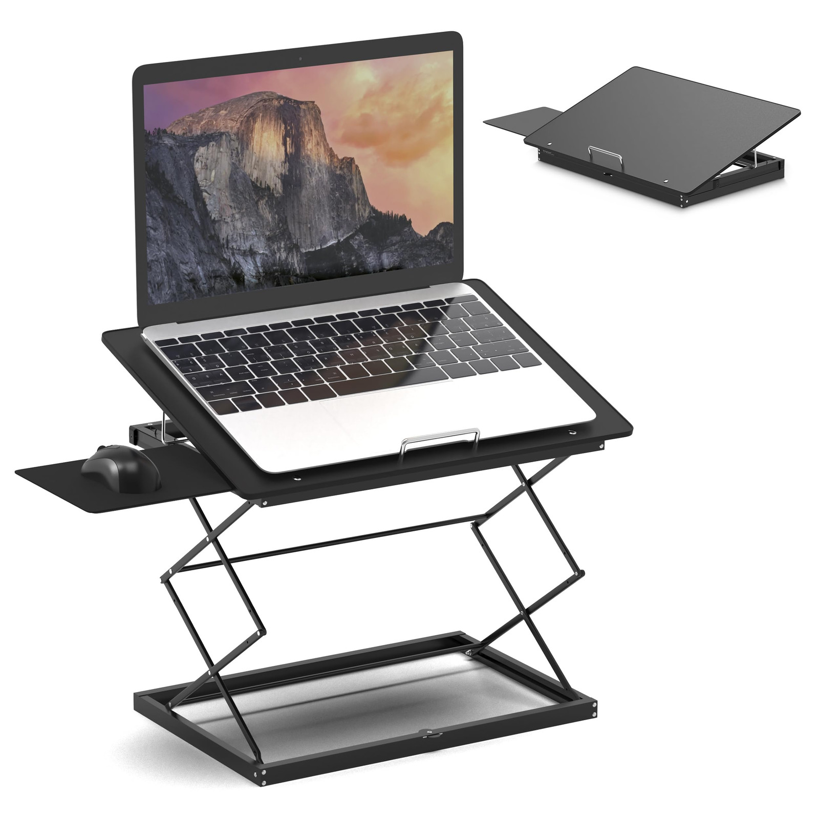 Adjustable CD4 Standing Desk Converter for Laptops - Vertical Desktop Riser-image