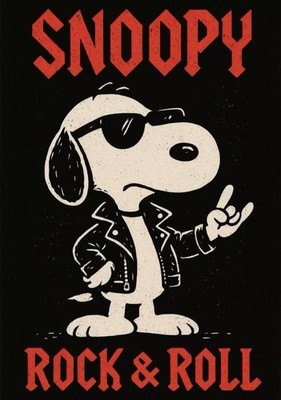 Snoopy Rock and Roll Cool Cute Poster Repro Print Poster 13x19 | eBay
