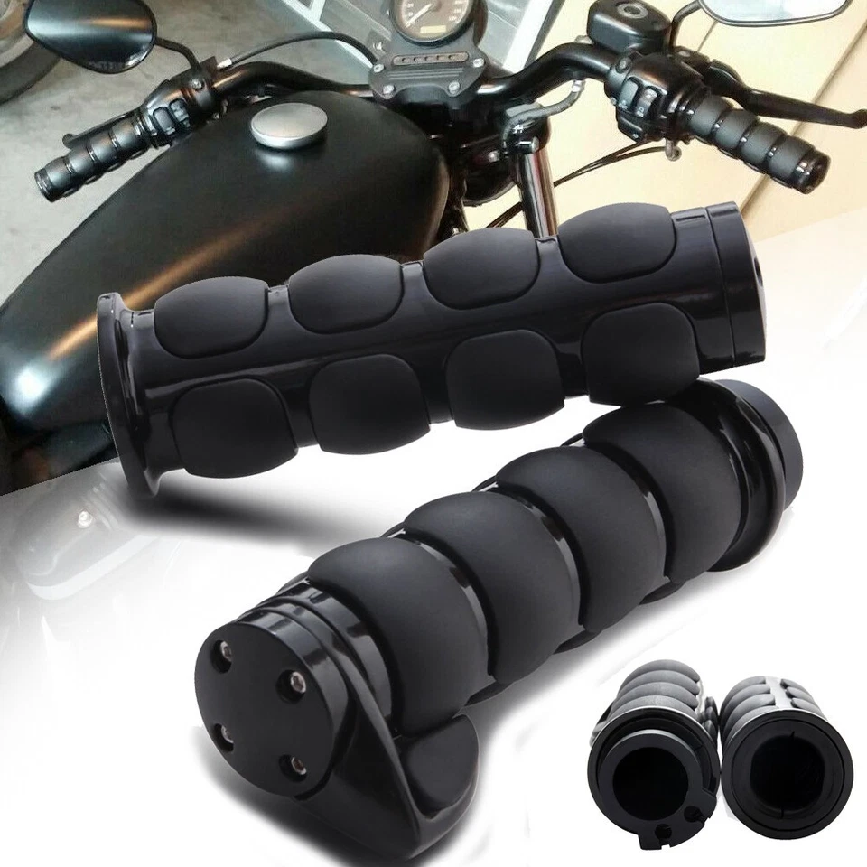 Motorcycle Handlebar Hand Grips 1" for Harley Touring Street Electra Road Glide - Imagem 2 de 4