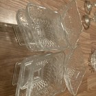 8,Vintage Indiana Glass Diamond Shape Clear Glass Footed Floral Candy Dish Bowl — photo 4