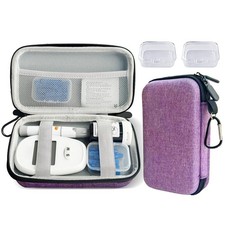 Diabetes Supplies Travel Case, Portable Glucose Monitor Case for Sugar Test S...