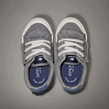 Sperry Top-Sider Striper Toddler Sneakers - Gray Canvas - Size 7M - Memory Foam