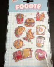 NEW Grafix FOODIE THEME SHAKER puffy STICKERS 11 pcs