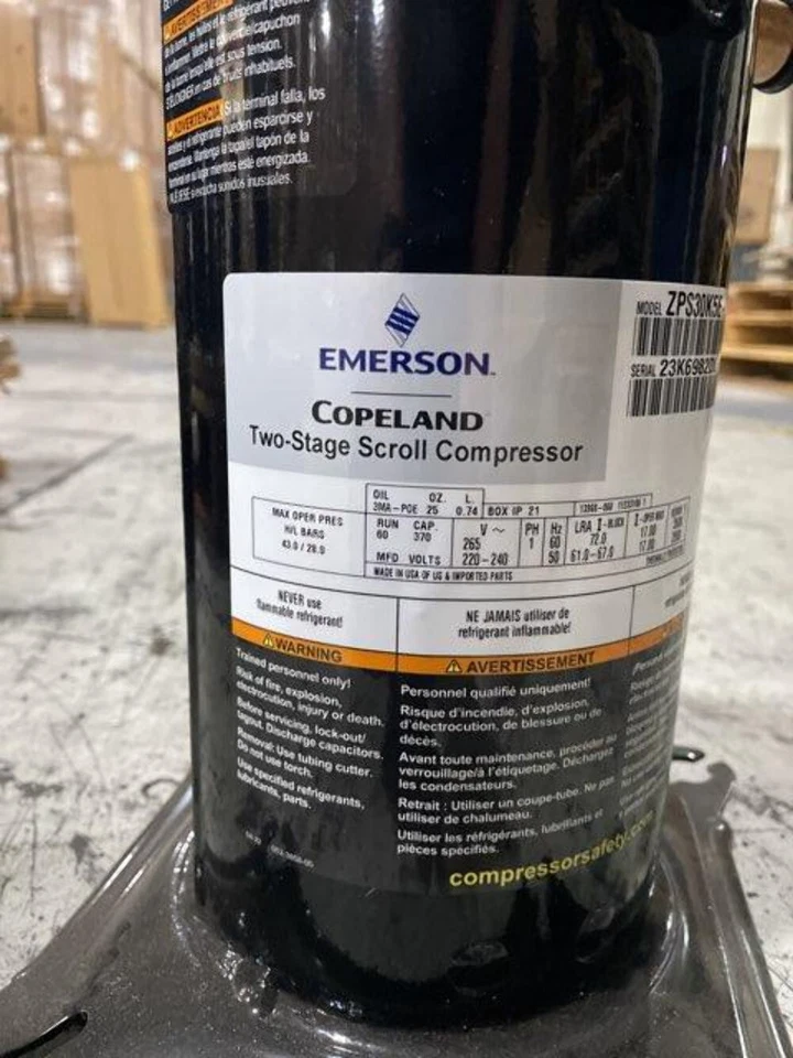 Copeland ZPS30K5EPFJ130 2.5 Ton AC Scroll Compressor 220-265/50/60/1 - Image 3 of 4