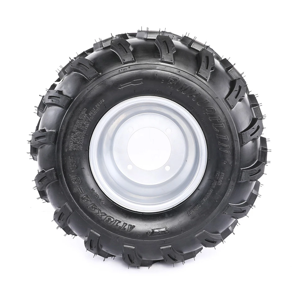 2) 18x9.50-8 18x950-8 18/9.50-8 Tire Rim Wheel Combo 4 Lug Golf Cart Go Kart ATV - Image 3 of 4