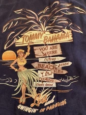 Tommy Bahama Shirt Mens XL Blue Lost Swingin In Paradise Relaxed Camp Silk