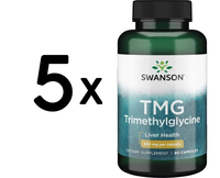5 X Swanson Tmg (Trimethylglycine), 500Mg - 90 Caps (182,18 Eur/Kg)