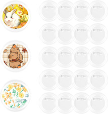 20 Pcs Clear Acrylic Button Pins, 1.73 Inch DIY Pictures Buttons Badges for Pers