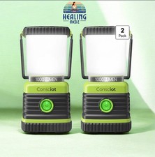 CONSCIENT LED BATTERY POWERED CAMPING LANTERN, 1000LM, 4 LIGHT MODES, IPX4...