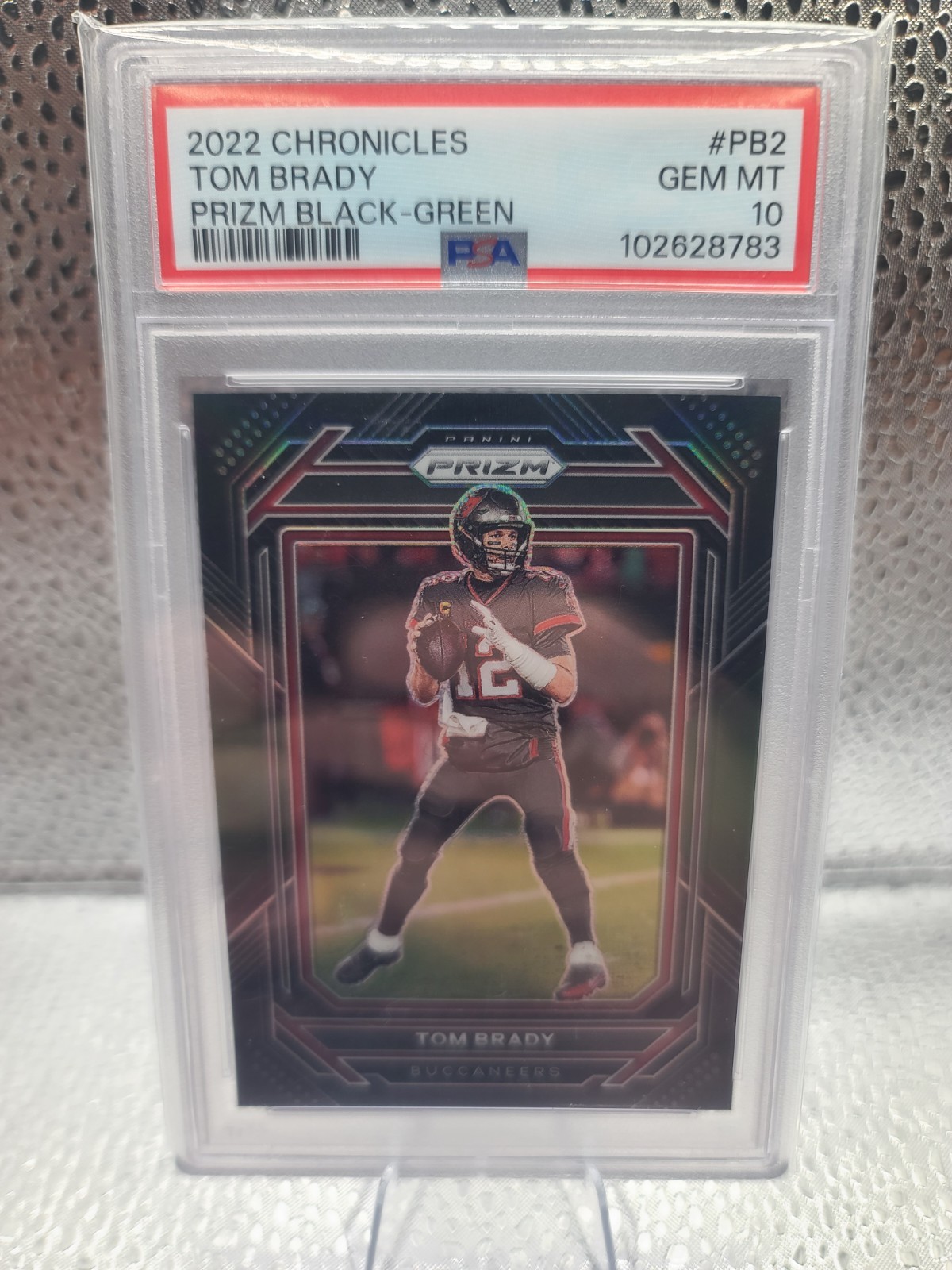 Tom Brady 2022 Chronicles Prizm Black Green Prizm /49 PSA 10 GEM MINT