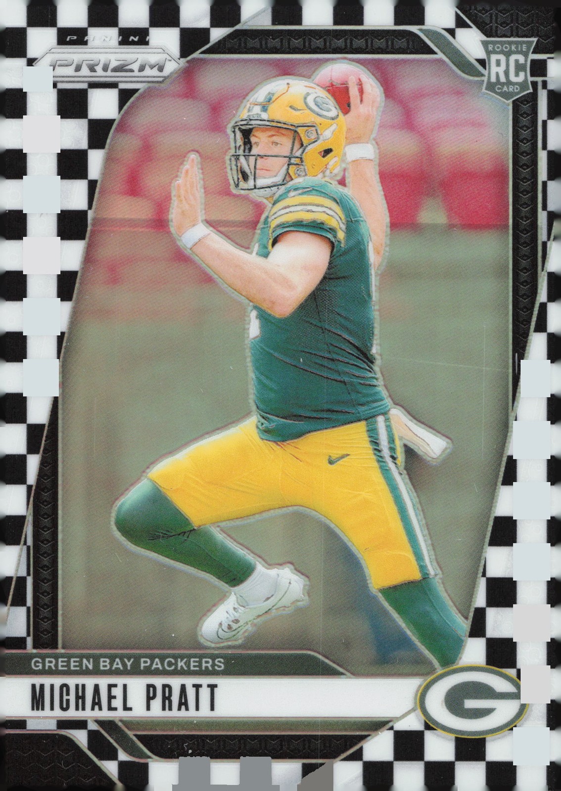 2024 Panini Prizm Michael Pratt Black and White Checker #379 RC