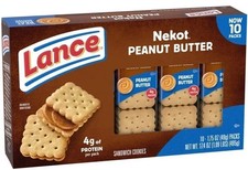 Lance Sandwich Cookies Nekot Peanut Butter 10 Individually Wrapped Packs 6