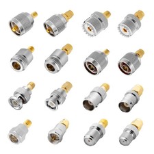 RF Coaxial Adapter Kit 16pcs UHF/BNC/N/F to SMA Male/Female for Ham Radio CCTV