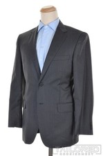 ERMENEGILDO ZEGNA CLOTH Gray Striped 100 Wool Blazer Sport Coat Jacket - 40 R
