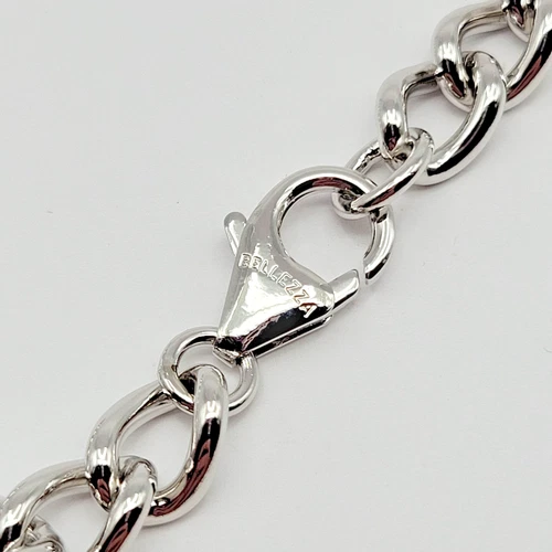 HSN Bellezza Bronze 7.5mm Silver Tone Curb Link Chain Necklace ~ 22" image 4
