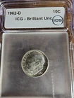 ICG 1962-D Roosevelt Dime Brilliant Uncirculated