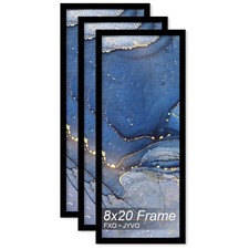Fxojyvo 8x20 Picture Frame Set of 3 Black for 8x20 Posters Photos Wall Decor