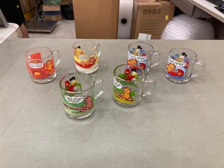 LOT OF 6 VINTAGE 1978 MCDONALDS JIM DAVIS GARFIELD 8OZ GLASS