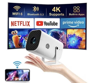 Smart Mini Projector 4K Support 1080P WiFi BT Home Theater Electronic Focus New