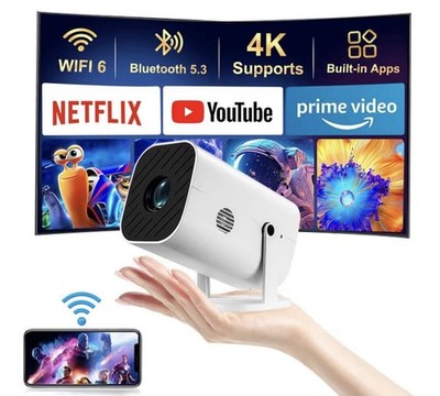 Smart Mini Projector 4K Support 1080P WiFi BT Home Theater Electronic Focus New