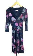 Joe Browns Women’s Floral Jersey Navy Multicoloured Dress Size UK 12
