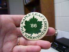 1986 Vintage Train Pinback Button Pin, The Maple Leaf Limited, Toronto