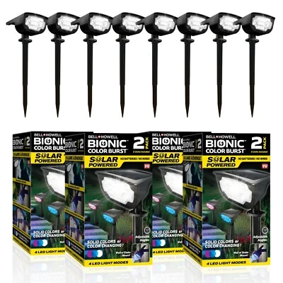 BELL AND HOWELL Bell + Howell Bionic Color Burst Solar Powered Waterproof Pathway Lights- 8 Pack