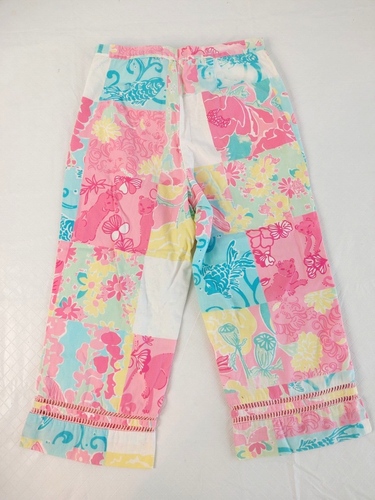 Lilly Pulitzer White Label Girls Capri Pants Side Zip Brite Multicolor 10 #15231 - Picture 3 of 4