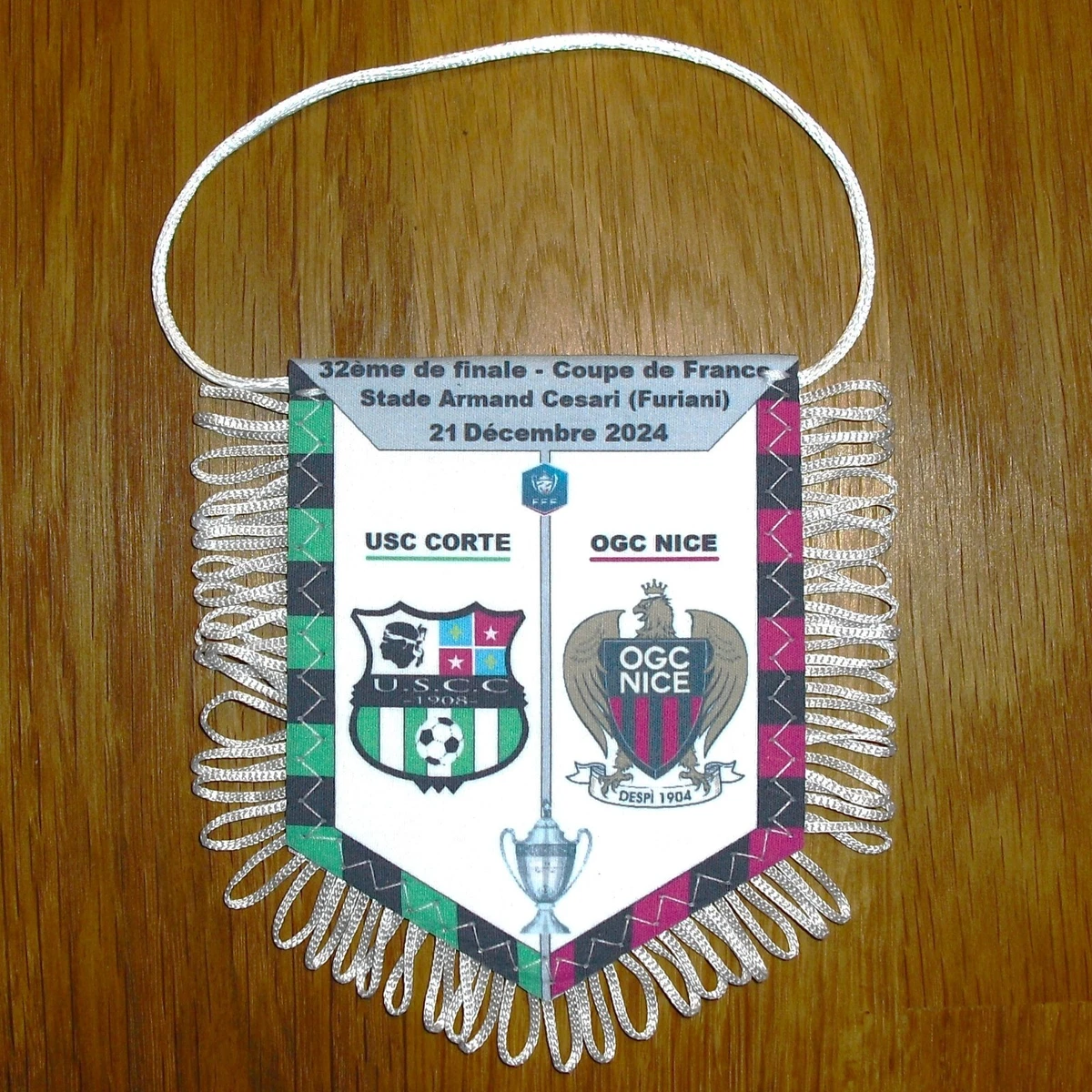 OGC Nice grand fanion vintage foot football pennant wimpel OGC Nice grand fanion vintage foot football pennant wimpel