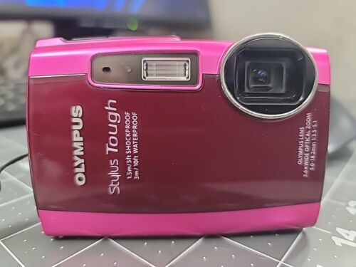 Olympus Stylus Tough 3000 12MP Digital Camera Shockproof Waterproof Tested PINK - Afbeelding 1 van 13
