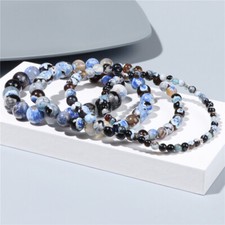 6 Pcs/Set Reiki Chakra Beads Bracelets Women Men Agates Stone Beaded Bracelet