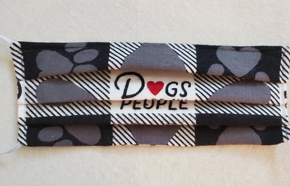 Dog Face Mask, Reversible 2 Masks in 1, Nose Wire, Filter Opening, 1/8 in elasti Foto 2 de 4