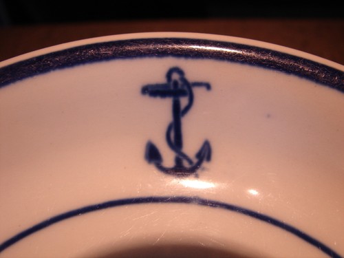 Vintage Shenango China Navy Fouled Anchor Mess Hall Plate Restaurant Ware 6 1/4" - Picture 6 of 7