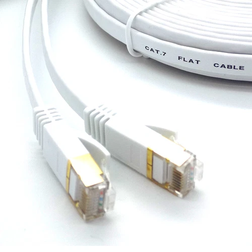 RJ45 Cat7 Ethernet Network LAN Cable Gold Plated Ultra-thin Flat Patch Lead Lot