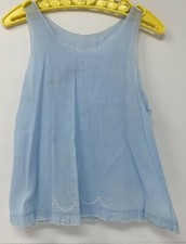 Vintage Tagged Hand Made Philippines Girls Blue Slip Size 12 Months