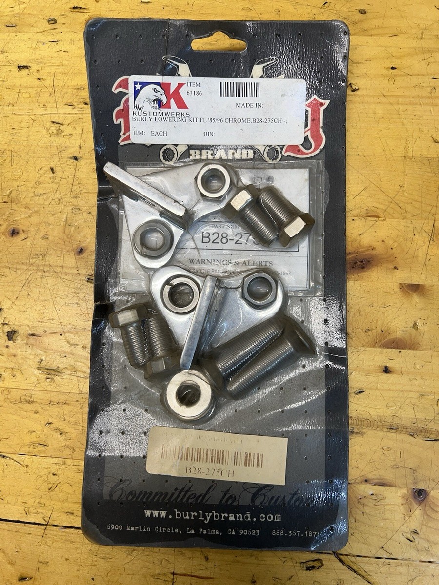 Burly B28-275CH Rear Lowering Kit Chrome 1985-96 Harley FL