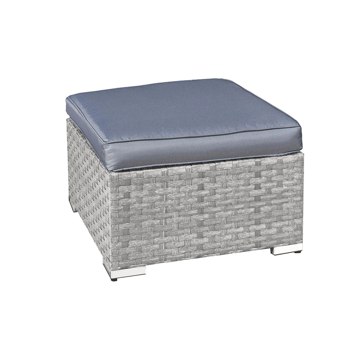 Grey wicker footstool outlet