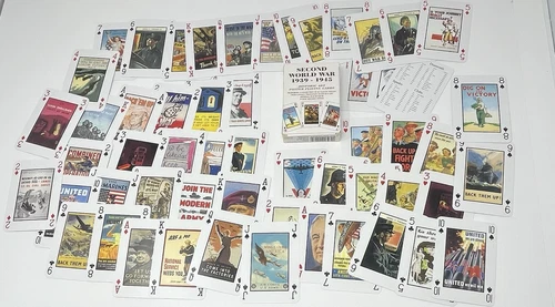 Second World War WWII WW2 Historic Art Poster Playing Cards Deck