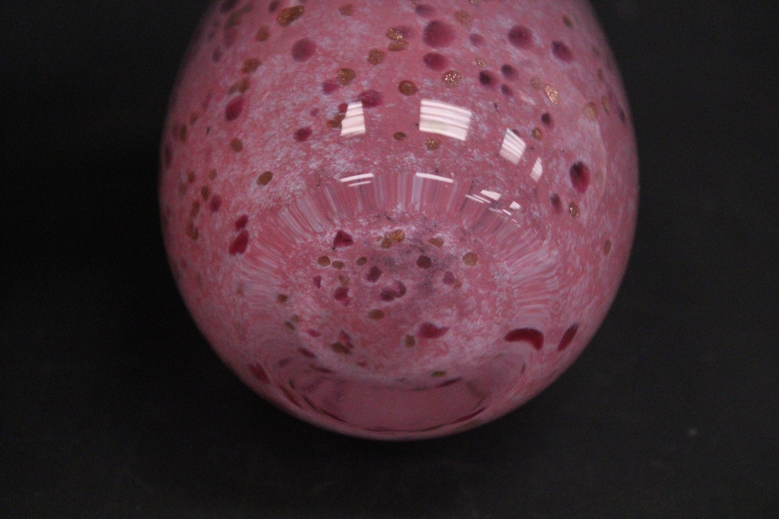 2 x Vtg CAITHNESS Pink MARBLE DESIGN Blown Glass Cylinder Vases BOXED