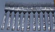 11 International Silver PALISADES Salad Forks 7" Stainless Glossy Flatware