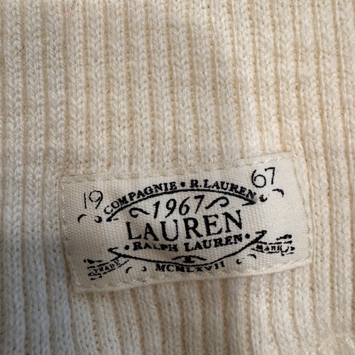 NWT Lauren Ralph Lauren Ribbed Knit Henley Sweater Ivory Long Sleeve Size XL - Picture 9 of 12