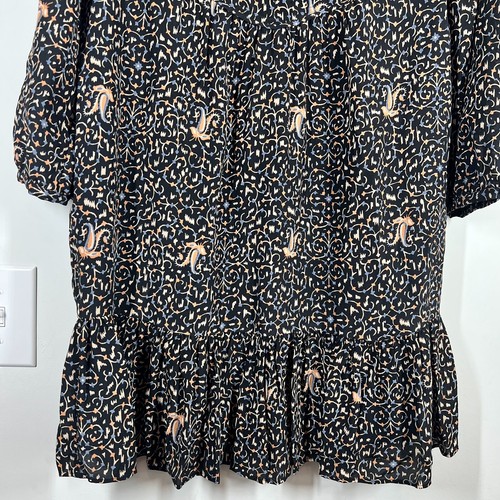 Vestido corto Madewell poliéster negro seda fiesta cachemira manga larga para mujer 2 - Imagen 5 de 11