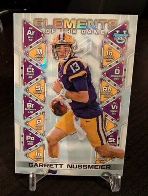 Garrett Nussmeier White /5 Elements of The Game 2024 Bowman Chrome U University