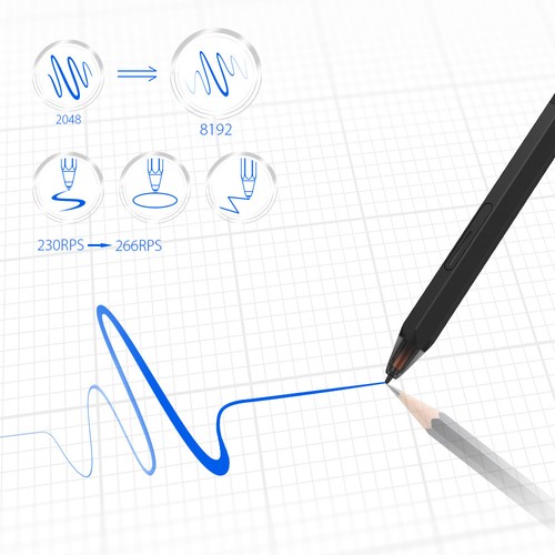 XP-Pen Deco 02 Grafiktablet Pen Tablet Stift mit Radiergummi zum Fernunterricht - Bild 5 von 11